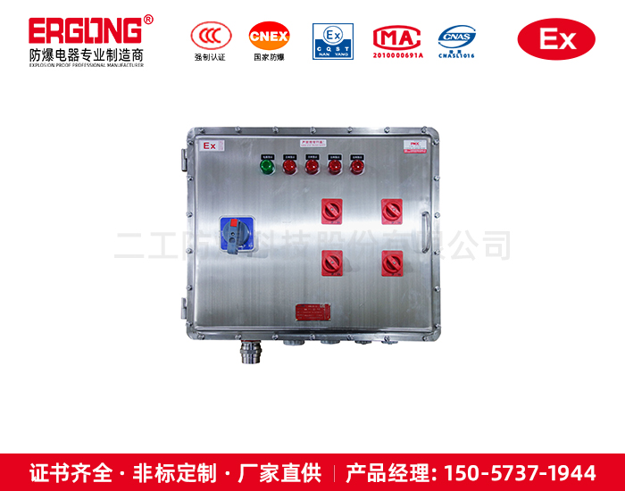 不銹鋼防爆配電箱帶防爆插銷5回